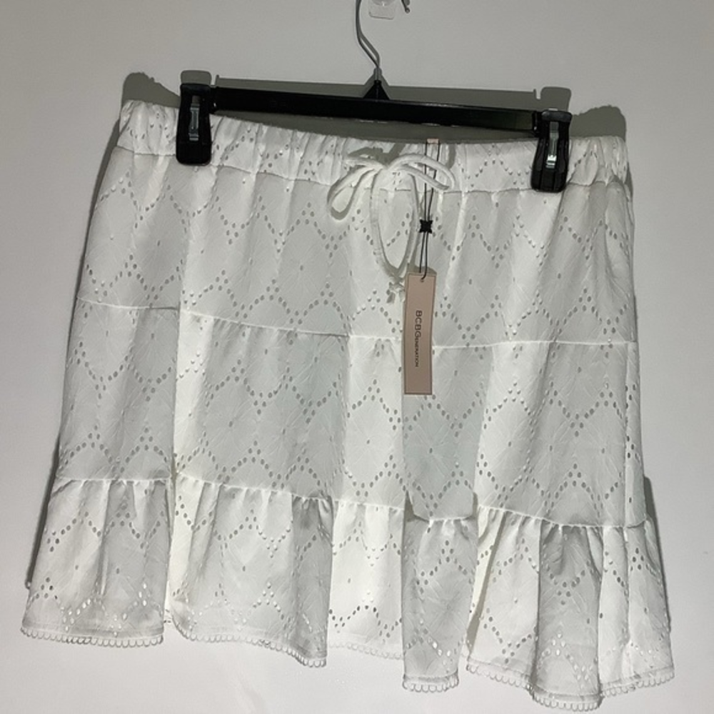 NWT BCBG Womens White Lace Skirt Size XL